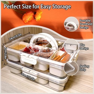 Rycid 8 Compartment Portable Snack Box - Perfect for Travel
