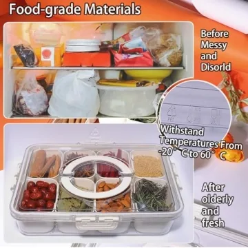 Rycid 8 Compartment Portable Snack Box - Perfect for Travel