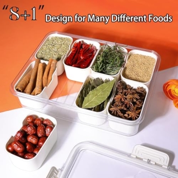 Rycid 8 Compartment Portable Snack Box - Perfect for Travel
