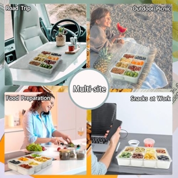 Rycid 8 Compartment Portable Snack Box - Perfect for Travel