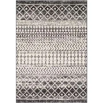 Livabliss Chester Boho Area Rug 6'7" x 9' Black