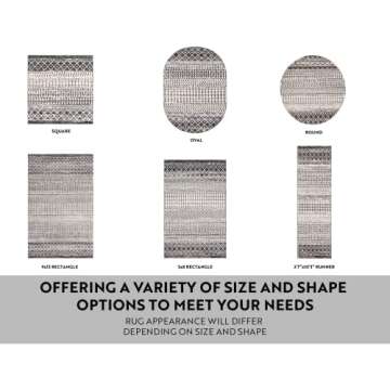 Livabliss Chester Boho Moroccan Area Rug,6'7" x 9',Black