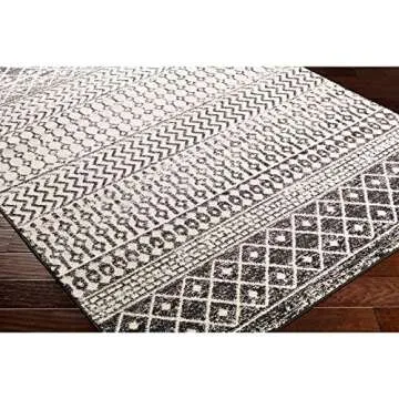 Livabliss Chester Boho Area Rug 6'7" x 9' Black