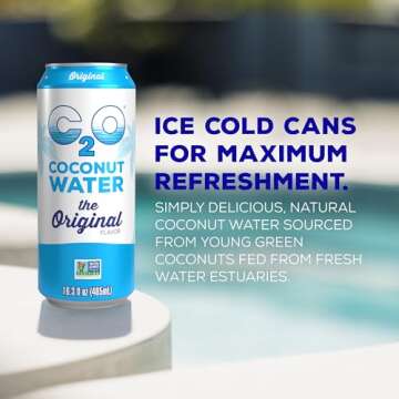 C2O Coconut Water - Original Flavor (8 Pack) - Pure Coconut Water for Hydration