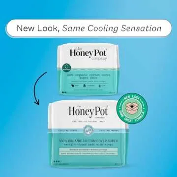 The Honey Pot Company - Herbal Pads for Women - Super w/Wings - Infused w/Essential Oils for Cooling...