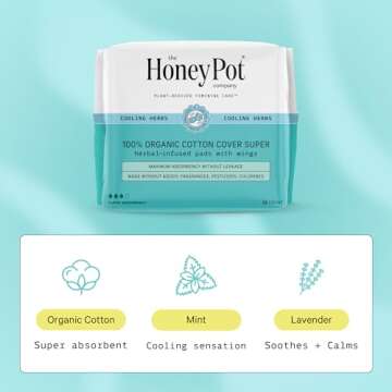 The Honey Pot Herbal Super Pads for Comfort & Protection