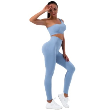 Sportneer Women's Stylish Workout Set | 2 Piece Ribbed Fashion
