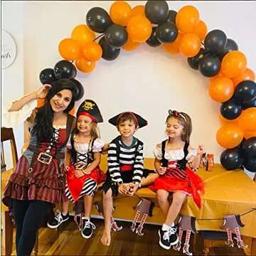 Wizland Girls Pirate Costume - Buccaneer Princess Dress for Kids - Pirate Lass Role Play Dress Up Se...