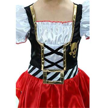 Wizland Girls Pirate Costume for Age 7-8 Perfect for Dress Up