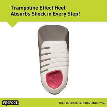 PROFOOT,Flat Fix Orthotic,Women's 6-10,1 Pair,Orthotic Insoles for Flat Feet and Low Arches,Inserts Help Support Arch and Heel,Lightweight,Absorbs Shock to Help Reduce Foot,Leg,Hip,Back Pain