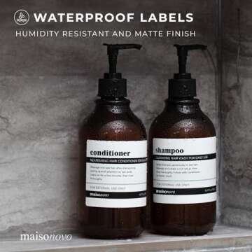 MaisoNovo Waterproof Labels for Bottles Vintage Design - 6pc Mix Pack