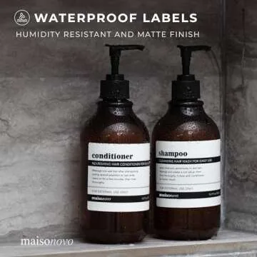 MaisoNovo Waterproof Labels for Bottles Vintage Design - 6pc Mix Pack