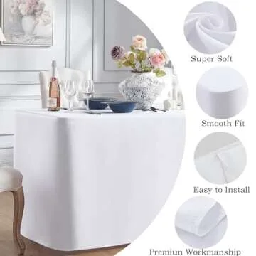 Hstbgdlk 4FT Fitted Tablecloth - Water Resistant for Parties