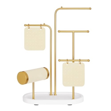 SONGMICS Jewelry Organizer with Earring Boards and Rods