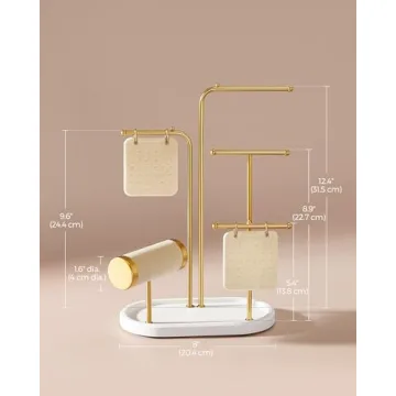 SONGMICS Jewelry Organizer with Earring Boards and Rods