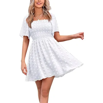EXLURA Women's Summer Flowy Mini Sundress - Elegant & Versatile
