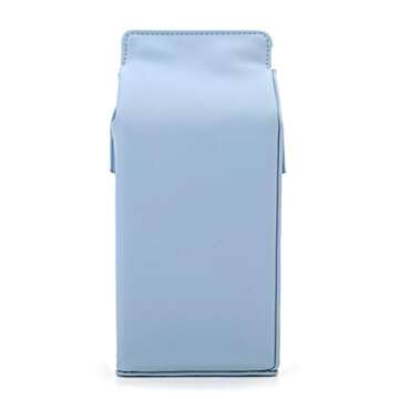 COLORSTYLE Women Milk Bottle Box Wallet Small Crossbody Bag Cell Phone Purse Shoulder Bags(Blue)