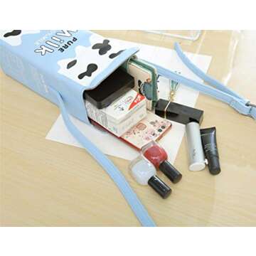 COLORSTYLE Women Milk Bottle Box Wallet Small Crossbody Bag Cell Phone Purse Shoulder Bags(Blue)