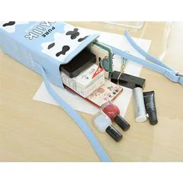 COLORSTYLE Women Milk Bottle Box Wallet Small Crossbody Bag Cell Phone Purse Shoulder Bags(Blue)