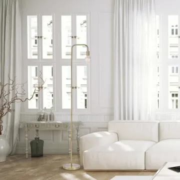 Globe Electric 67068 Holden 70" Floor Lamp, Matte Brass, in-Line On/Off Foot Switch