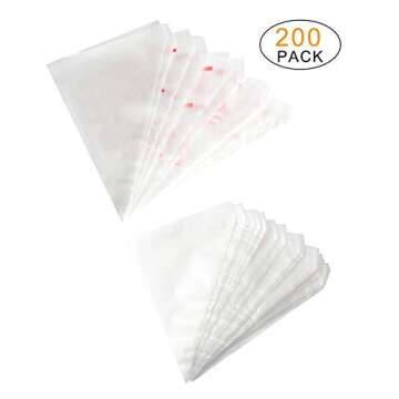SBYURE 200 Pcs Disposable Cream Pastry Bag Cake Icing Piping Decorating Tool Cupcake Decorating Bags...
