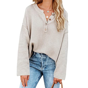 Saodimallsu Women's Cozy Oversized Knit Pullover Sweater