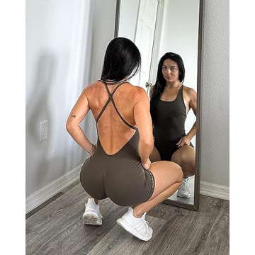 AUROLA Women's Strappy Workout Romper - Seamless & Stylish Jumpsuit