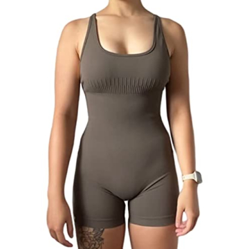 AUROLA Women's Strappy Workout Romper - Seamless & Stylish Jumpsuit