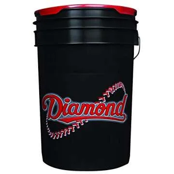 Diamond 6-Gallon Bucket with 30 Diamond DOL-1 HS NFHS Leather Baseballs