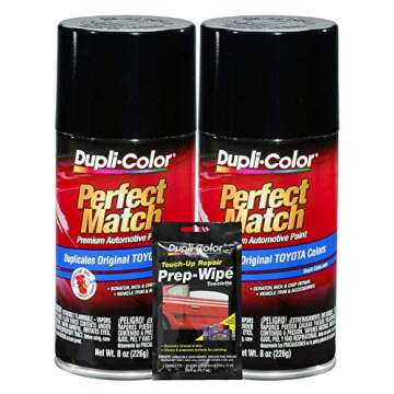Dupli-Color Black (Metallic) Exact-Match Automotive Paint For Toyota Vehicles - 8 oz, Bundles Prep W...