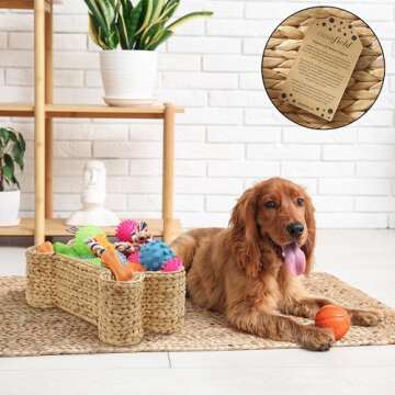Casafield Dog Bone Shaped Storage Basket - Eco-Friendly Pet Organizer and Decor