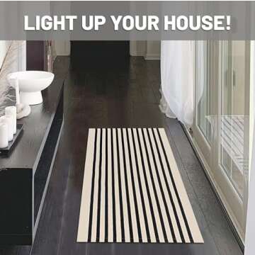 IOHOUZE Black Beige Striped Rug -2'x3' Front Door Rugs Outdoor, Small Washable Area Rug for Front Porch, Spring Summer Welcome Mats Outdoor Indoor, Doormat for Entryway Porch Entrance