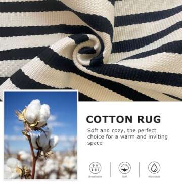 IOHOUZE Black Beige Striped Rug -2'x3' Front Door Rugs Outdoor, Small Washable Area Rug for Front Porch, Spring Summer Welcome Mats Outdoor Indoor, Doormat for Entryway Porch Entrance