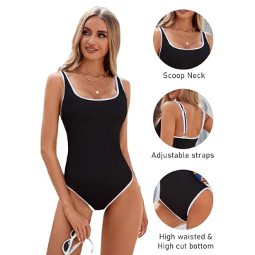 BMJL Women's Adjustable Strap One Piece Swimsuit