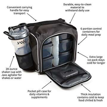 Fit & Fresh Jaxx Fit Pack Meal Prep Bag, Standard, Silver