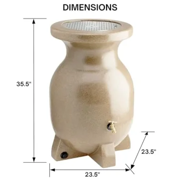 Koolatron 55 Gallon Stylish Sandstone Rain Barrel