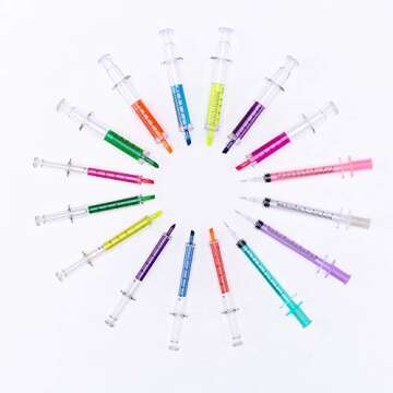 34 Pcs Cute School Supplies Set 12 Syringe Highlighters 4 Nursing Needle Pens 12 Vitamin Pill Pens And 2 Tape 3 Bandage Sticky Notes Cool Gifts For Nurse