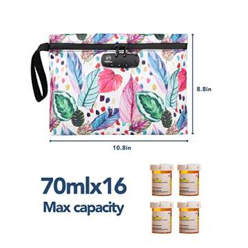 FIREDOG Printed Smell Proof Bags with Combination Lock, Carbon Lined Odor Proof Stash Bag Case Container for Travel Storage (10.8"x8.8")
