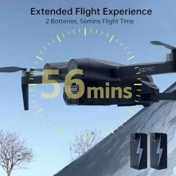 CHUBORY X11 Pro GPS Drones with 90+ Mins long flight time , 2-axis Gimbal drones with camera for Adults 4K UHD Camera Anti-shake, GPS Auto Return Home Brushless Motor All Functions Drones for Beginners/Professionals (3 Batteries+Bag)