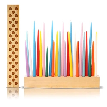 The Luminary Block Wood Taper Candle Holder, Giant Wooden Candlestick Holder, Trendy Birthday Candle...