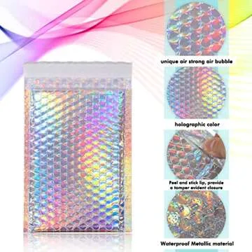 100 Pack Metallic Bubble Mailers in 3 Sizes for Shipping