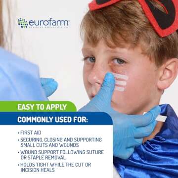 Eurosuture Skin Closure Strips - Hypoallergenic, 12 Strips