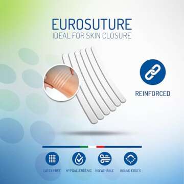 Eurosuture Skin Closure Strips - Hypoallergenic, 12 Strips