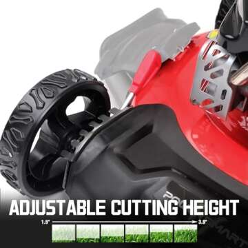 PowerSmart Self Propelled Gas Lawn Mower, 21-Inch 170cc OHV Engine RWD Single-Speed 3-in-1 with Bagging