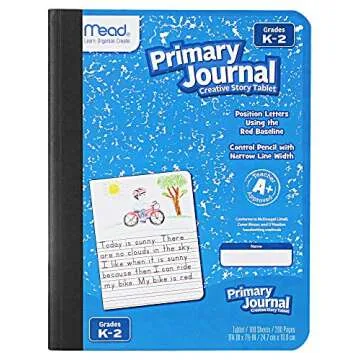 Mead Primary Journal Kindergarten Writing Tablet 6 Pack of Primary Composition Notebook Colors May Vary For Grades K- 2, 100 Sheets (200 Pages) Creative Story Notebooks for Kids 9 3/4 in by 7 1/2 in.