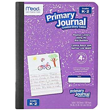 Mead Primary Journal Kindergarten Writing Tablet 6 Pack of Primary Composition Notebook Colors May Vary For Grades K- 2, 100 Sheets (200 Pages) Creative Story Notebooks for Kids 9 3/4 in by 7 1/2 in.