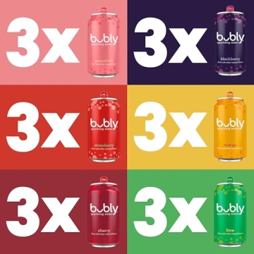 Bubly Sparkling Water Variety Pack - 18 Cans
