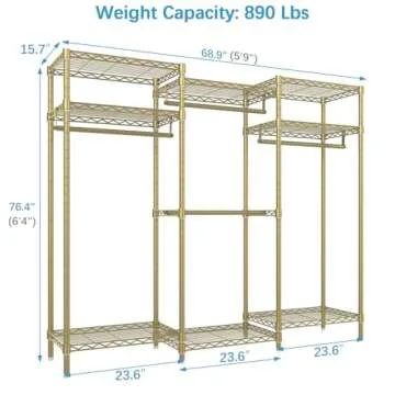 Heavy Duty VIPEK V5i Garment Rack with Adjustable Shelves