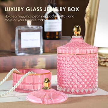 ALAMHI Elegant Glass Apothecary Candy Jar for Storage