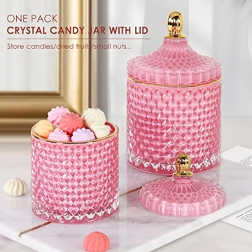 ALAMHI Elegant Glass Apothecary Candy Jar for Storage